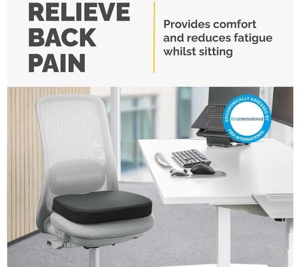 FELLOWES Breyta Comfort Seat Cushion with Cover - Black - Image 5