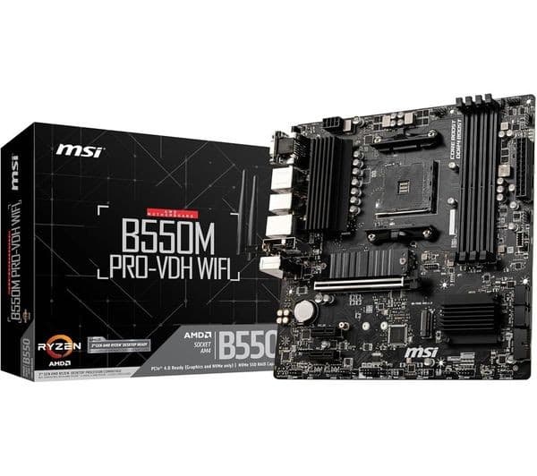 MSI B550M PRO-VDH AMD B550 Micro ATX AM4 DDR4 Motherboard - Black - Image 1