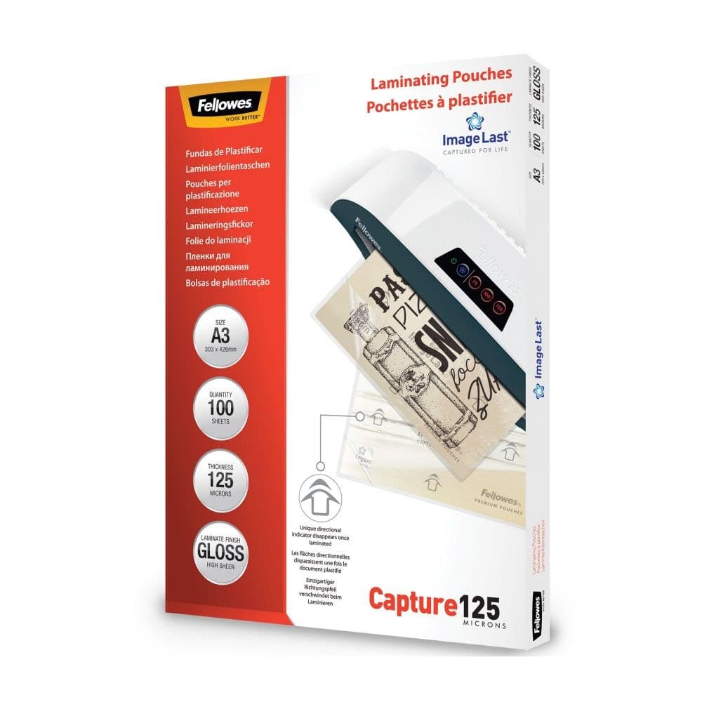 Fellowes 53075 IL A3 125Mic Pouch 100pk - Image 1