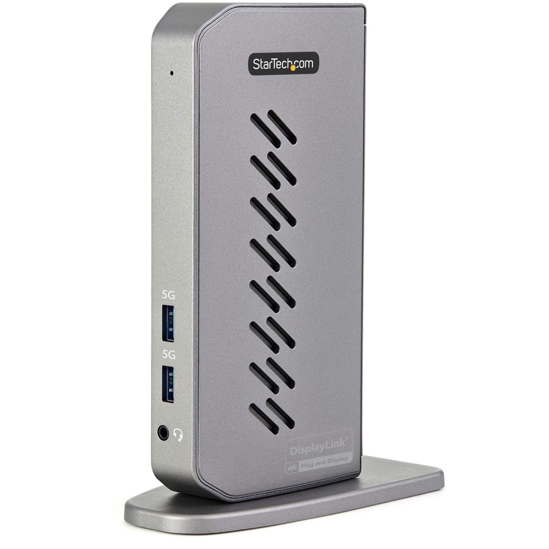 StarTech DK30A2DHU USB-C USB-A Dock - Hybrid Universal USB 3.0 Docking Station for USB-C or USB-A Laptop - Dual Monitor 4K 60Hz HDMI/DisplayPort - 6x USB-A, GbE - USB 5Gbps - Windows/Mac - Image 1