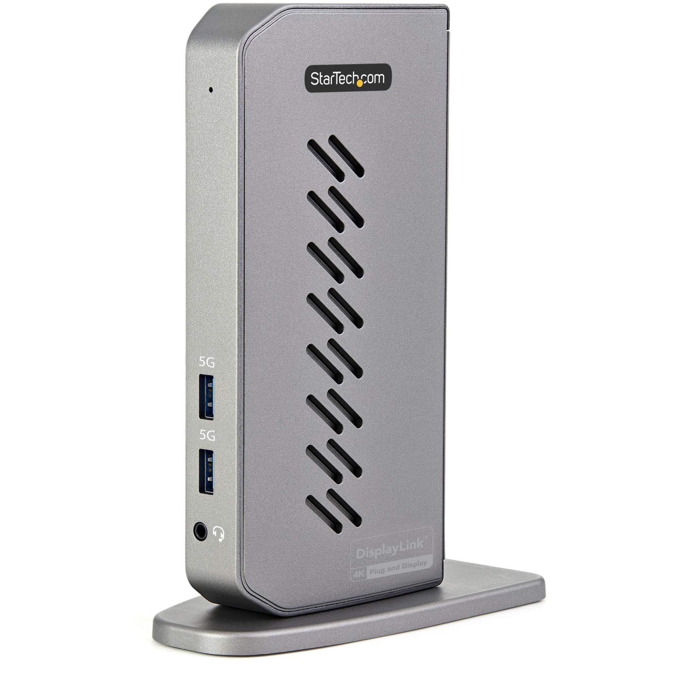 StarTech DK30A2DHU USB-C USB-A Dock - Hybrid Universal USB 3.0 Docking Station for USB-C or USB-A Laptop - Dual Monitor 4K 60Hz HDMI/DisplayPort - 6x USB-A, GbE - USB 5Gbps - Windows/Mac
