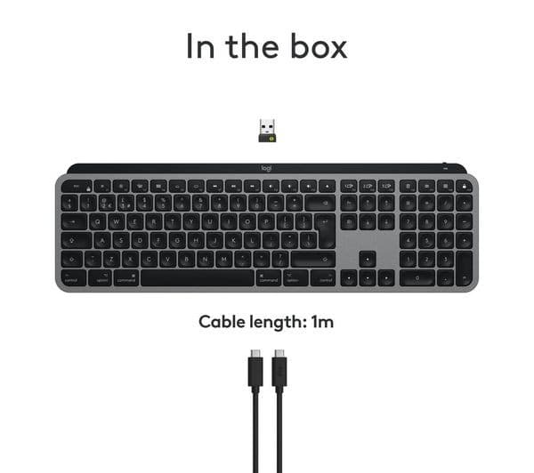 Logitech MX Keys S for Mac Wireless Illuminated Keyboard UK QWERTY - Space Grey - Image 10
