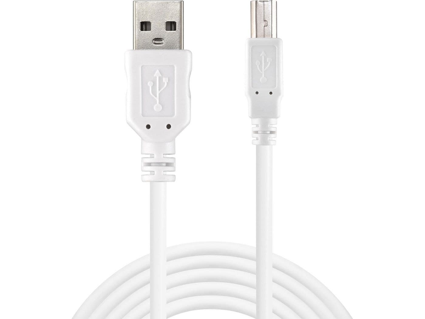Sandberg USB 2.0 A-B Cable 1.8m - White (502-78)