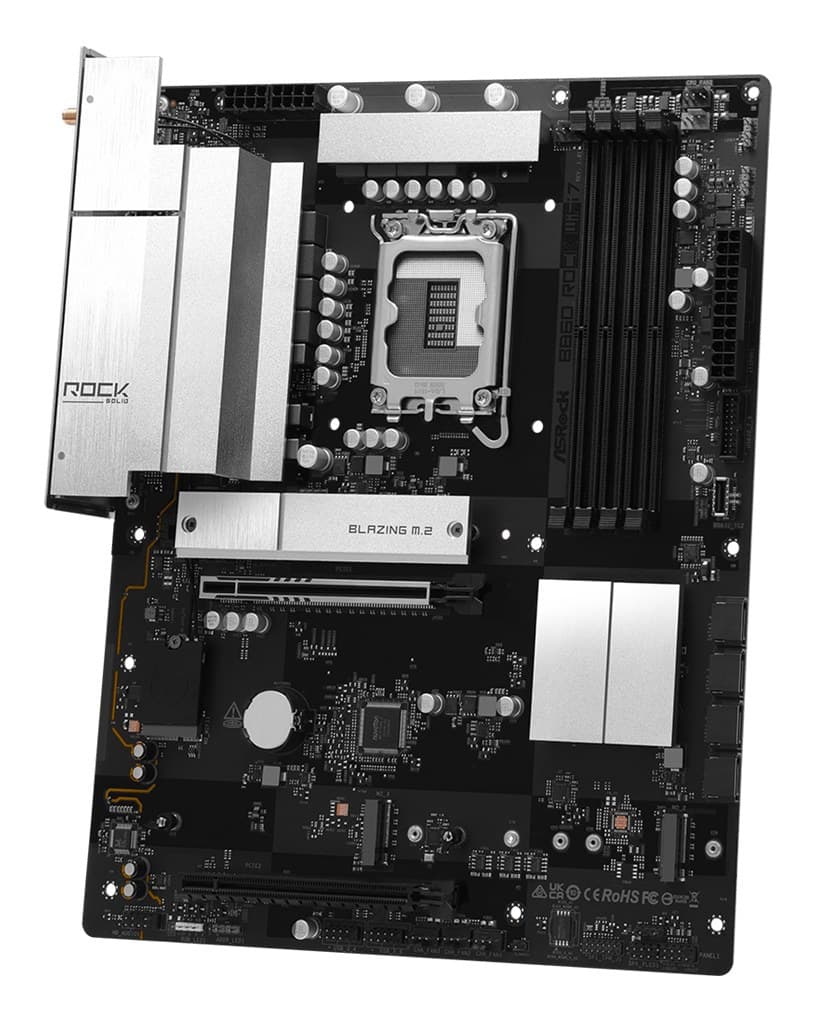 ASRock B860 Rock WiFi 7 Intel B860 LGA 1851 (Socket V1) DDR5 ATX Motherboard - Image 4