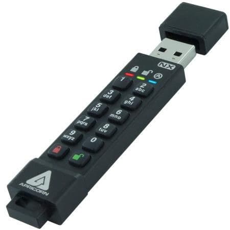 Apricorn Aegis Secure Key 3NX 64GB 256-bit AES XTS Hardware Encrypted FIPS 140-2 Level 3 Secure USB 3.0 Flash Drive (ASK3-NX-64GB) - Image 1