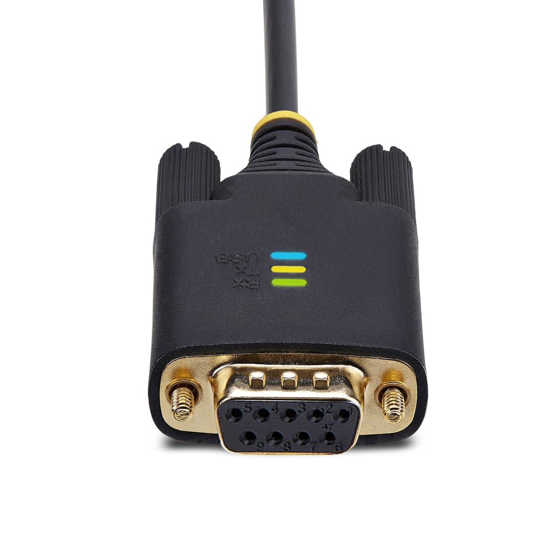 StarTech.com 6.6ft (2m) USB to Null Modem Serial Adapter Cable, COM Retention, FTDI, USB-A to DB9 RS232, Interchangeable DB9 Screws/Nuts, Windows/macOS/Linux - Image 4