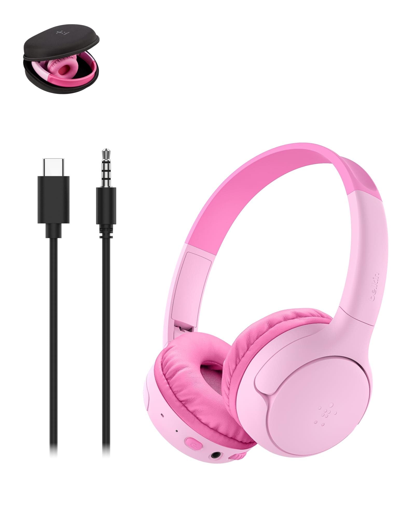 Belkin SoundForm Mini 2 Wireless On-Ear Kids Headphones - Pink