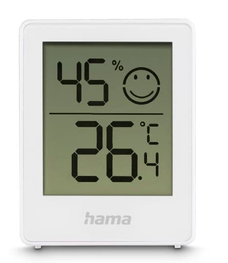 Hama Baros Thermometer and Hygrometer, Digital, For Indoors, Set of 2, white