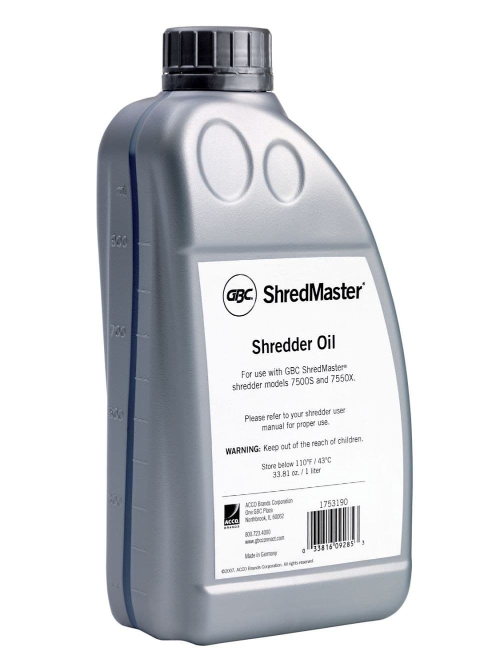 GBC 4400050 Shredmaster 7000 Series Shredder Oil Bottle - Image 1