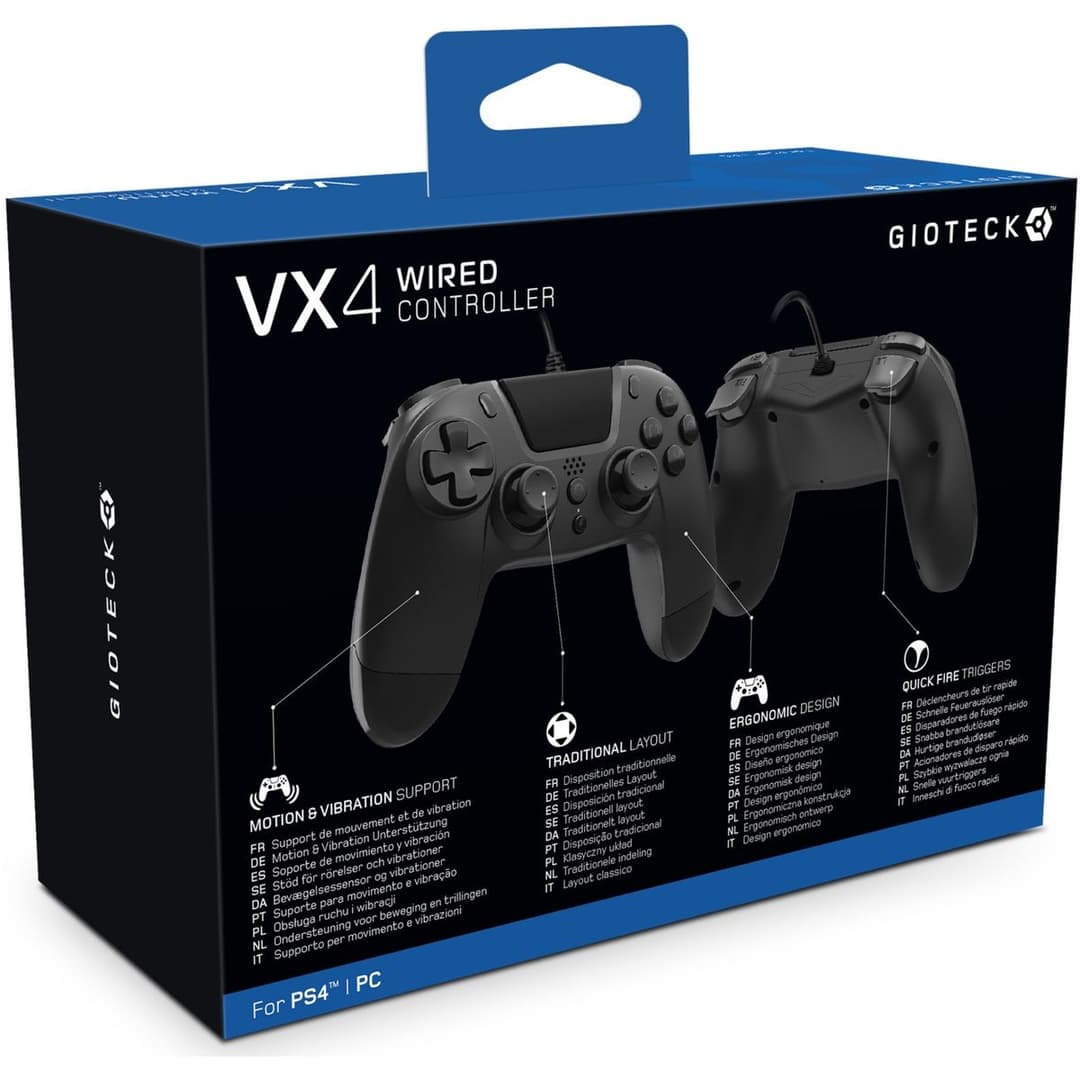 Gioteck VX4 Wired Controller for PS4 - Black - Image 5