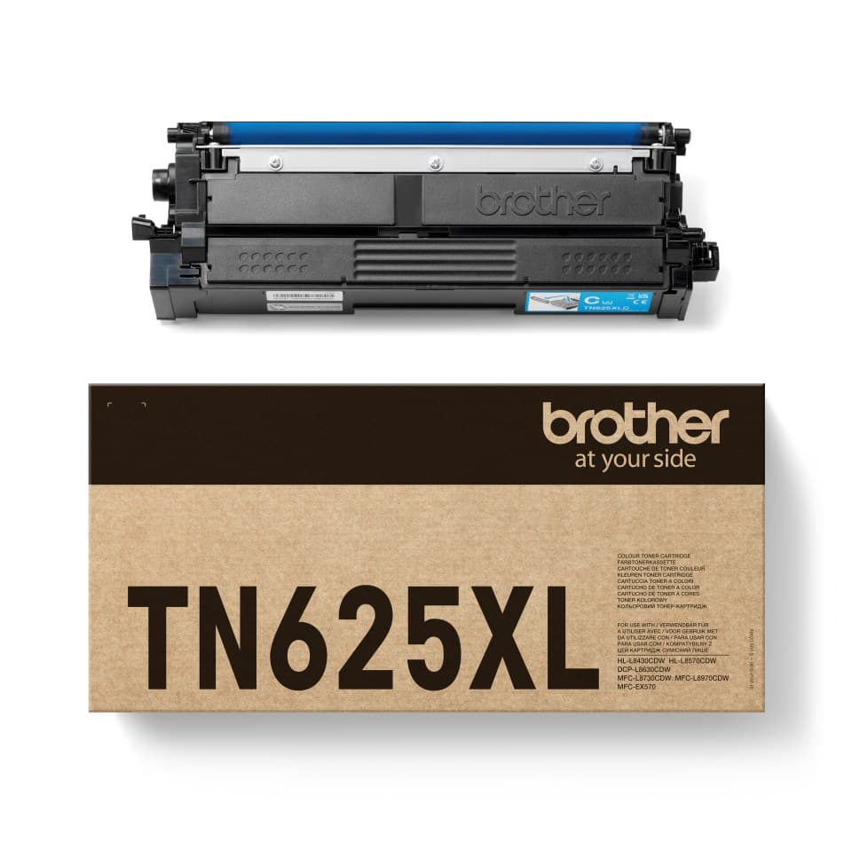 Brother TN-625XL High Yield Original Toner Cartridge 4,500 Pages - Cyan