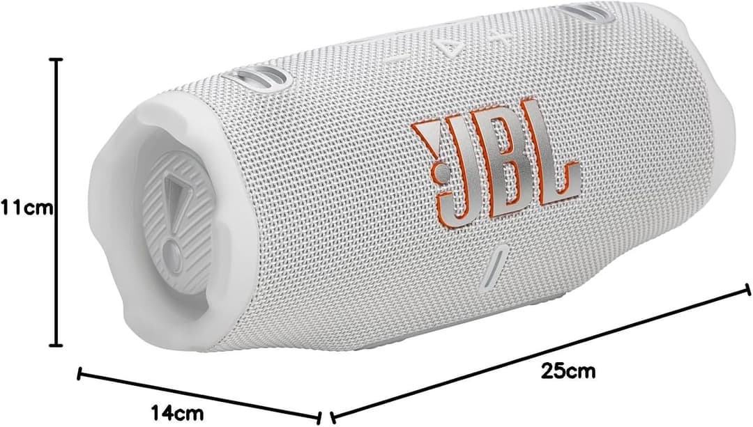 JBL Charge 6 Portable Bluetooth Speaker - White - Image 5