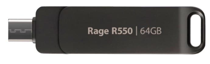 Patriot Memory Rage R550 USB flash drive 64 GB USB Type-A / USB Type-C 3.2 Gen 1 (3.1 Gen 1) Black