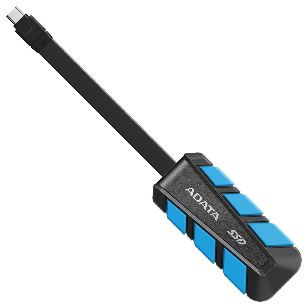 500GB AData SC740 External SSD USB3.2 Gen2 Black/Blue Shock and Drop Proof - Image 7