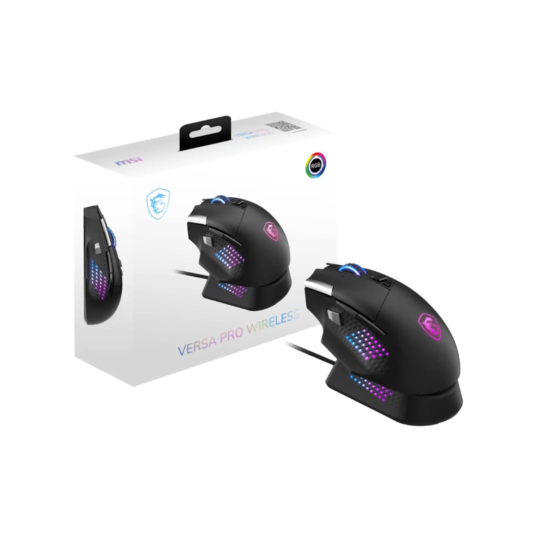 MSI Versa Pro + Dock 26000 DPI Wireless RGB Optical Gaming Mouse - Black - Image 6