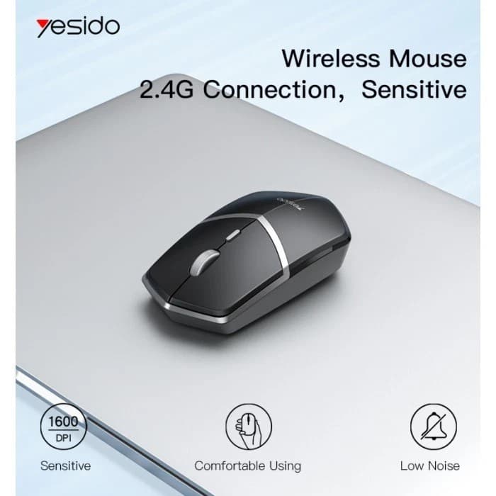 Yesido KB16 2.4GHz Wireless Mouse for Laptop 2.4G Connection - Black - Image 2