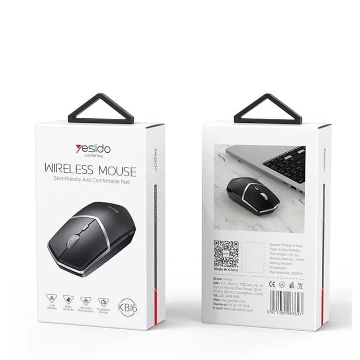 Yesido KB16 2.4GHz Wireless Mouse for Laptop 2.4G Connection - Black - Image 5