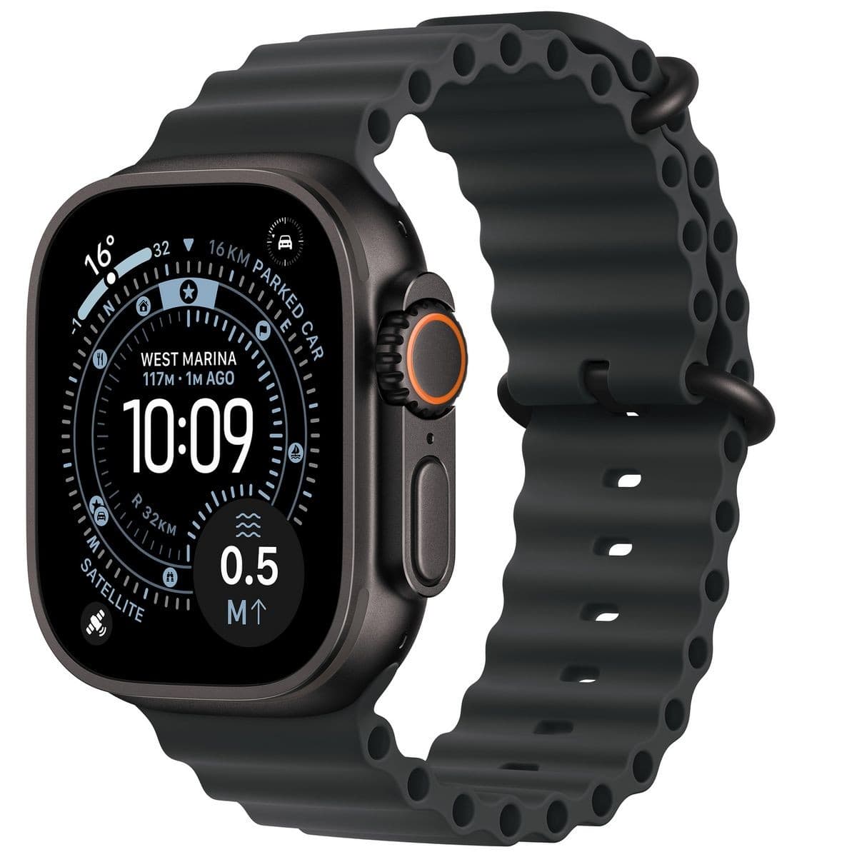 Apple Watch Ultra 3 Smartwatch 49mm Black Titanium Black Ocean Band S/M