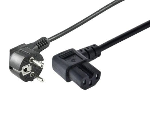 Microconnect Power Cord CEE 7/7 Angled to C15 Angled 1.5m Black - Image 1