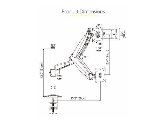 StarTech ARMPIVOTE2 Monitor Arm Mount - Image 8