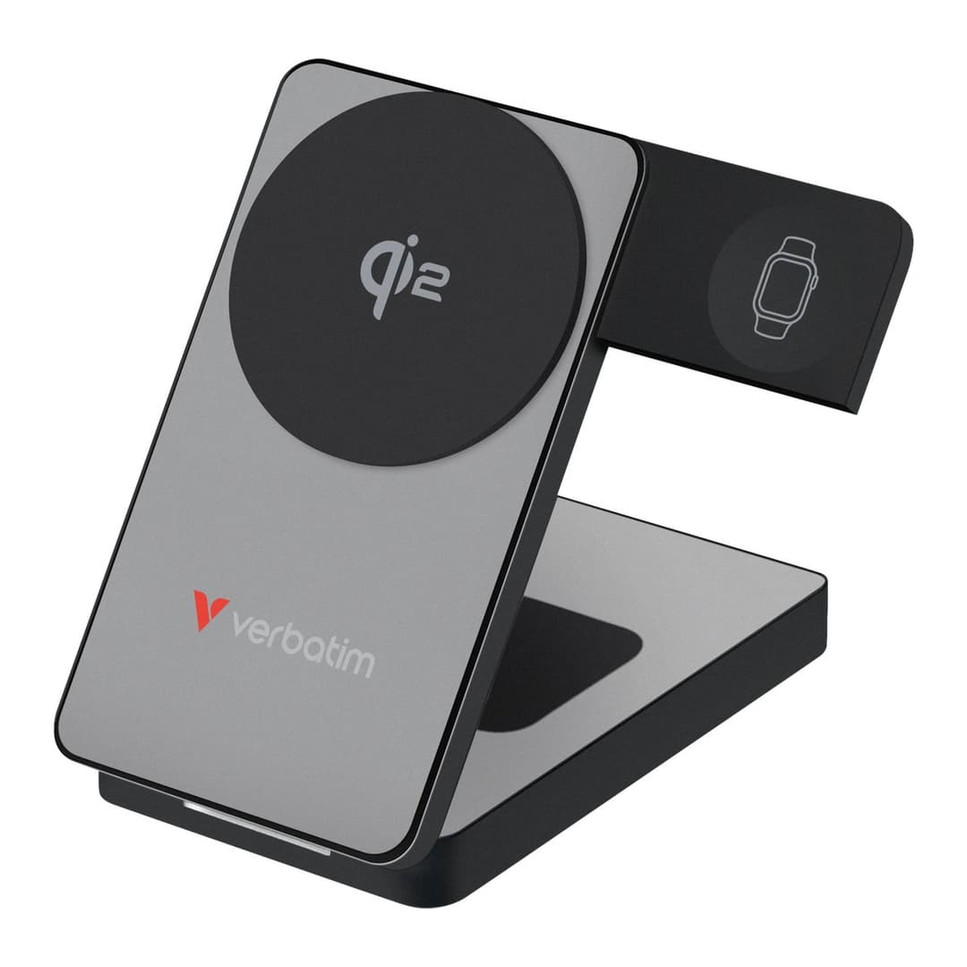 Verbatim Charge 'n' Go Qi2 Magnetic Wireless Power Bank 10000mAh Grey - Image 1