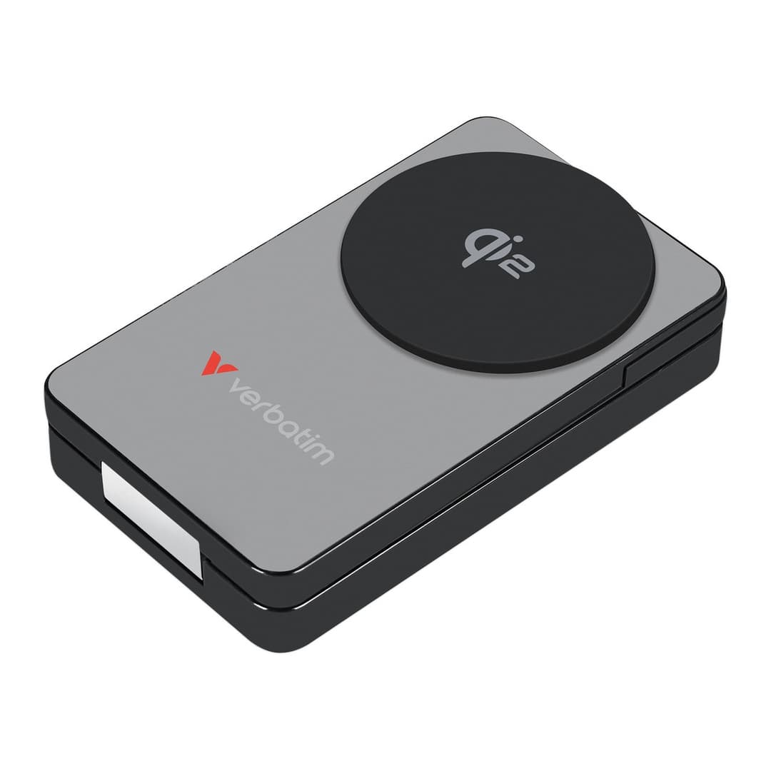 Verbatim Charge 'n' Go Qi2 Magnetic Wireless Power Bank 10000mAh Grey - Image 2