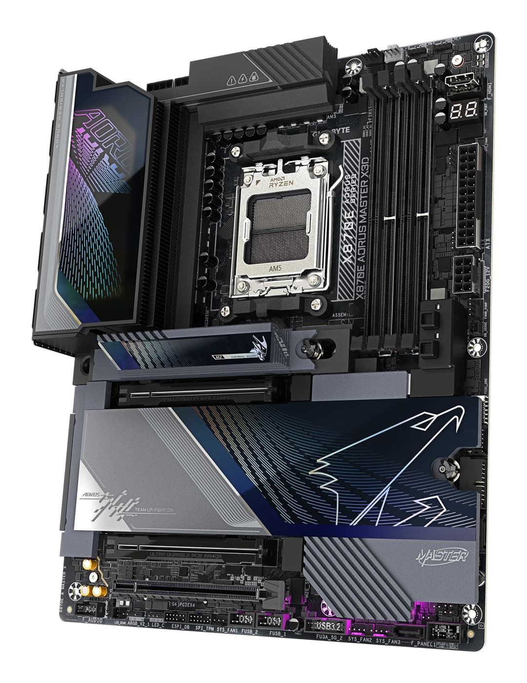 GIGABYTE X870E AORUS MASTER X3D Motherboard - Supports AMD Ryzen 9000 CPUs, 18+2+2 Phases Digital VRM, up to 9000 MT/s DDR5 (OC), 2xPCIe 5.0 + 3xPCIe 4.0, Wi-Fi 7, 10GbE LAN, USB 4 - Image 5