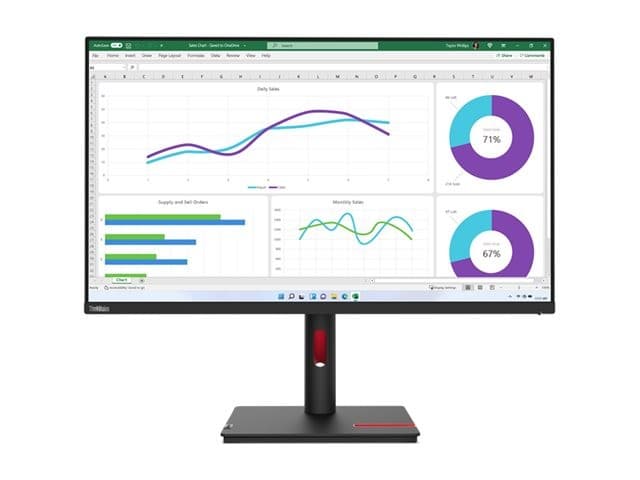 Lenovo ThinkVision T32h-30 31.5" QHD 2560 x 1440 IPS USB-C Docking Monitor - Raven Black - Image 2