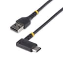 StarTech.com 1ft (30cm) USB-A to USB-C Fast Charging Cable, Rugged, Right-Angled, Charge & Sync, 3A, USB 2.0, TPE Jacket and Aramid Fiber - USB Charging Cord thumbnail 1