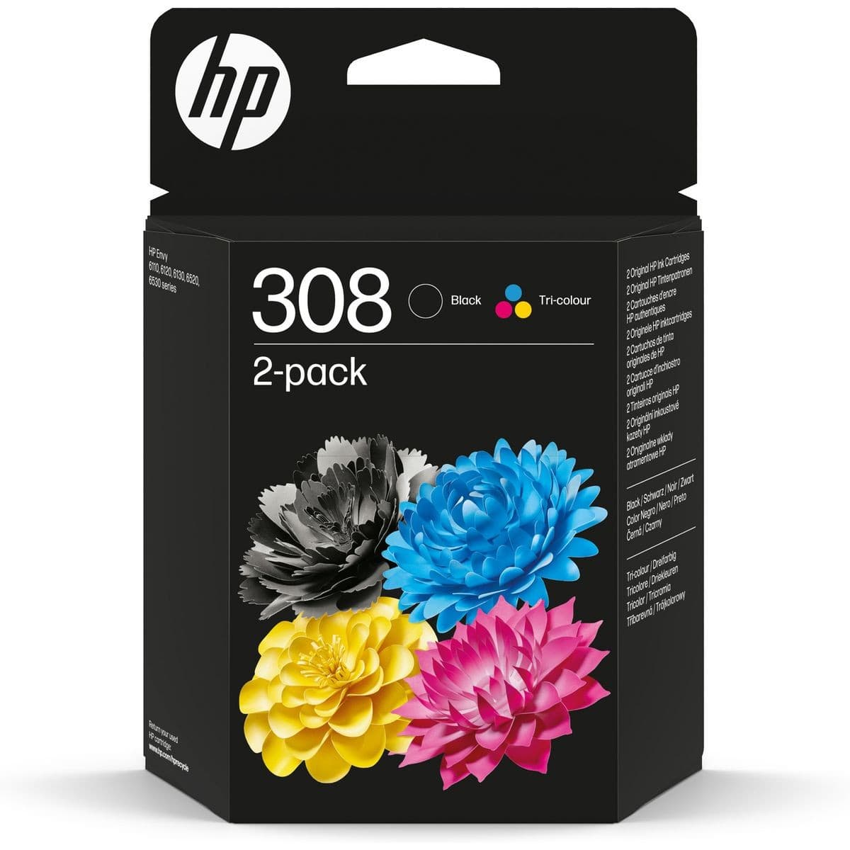 HP 308 Original Ink Cartridge Pack of 2 - Black & Tri-Colour