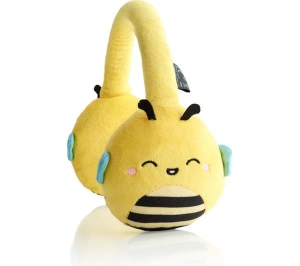 LAZERBUILT Squishmallows Sunny Plush Wireless Bluetooth Headphones - Yellow - Image 4