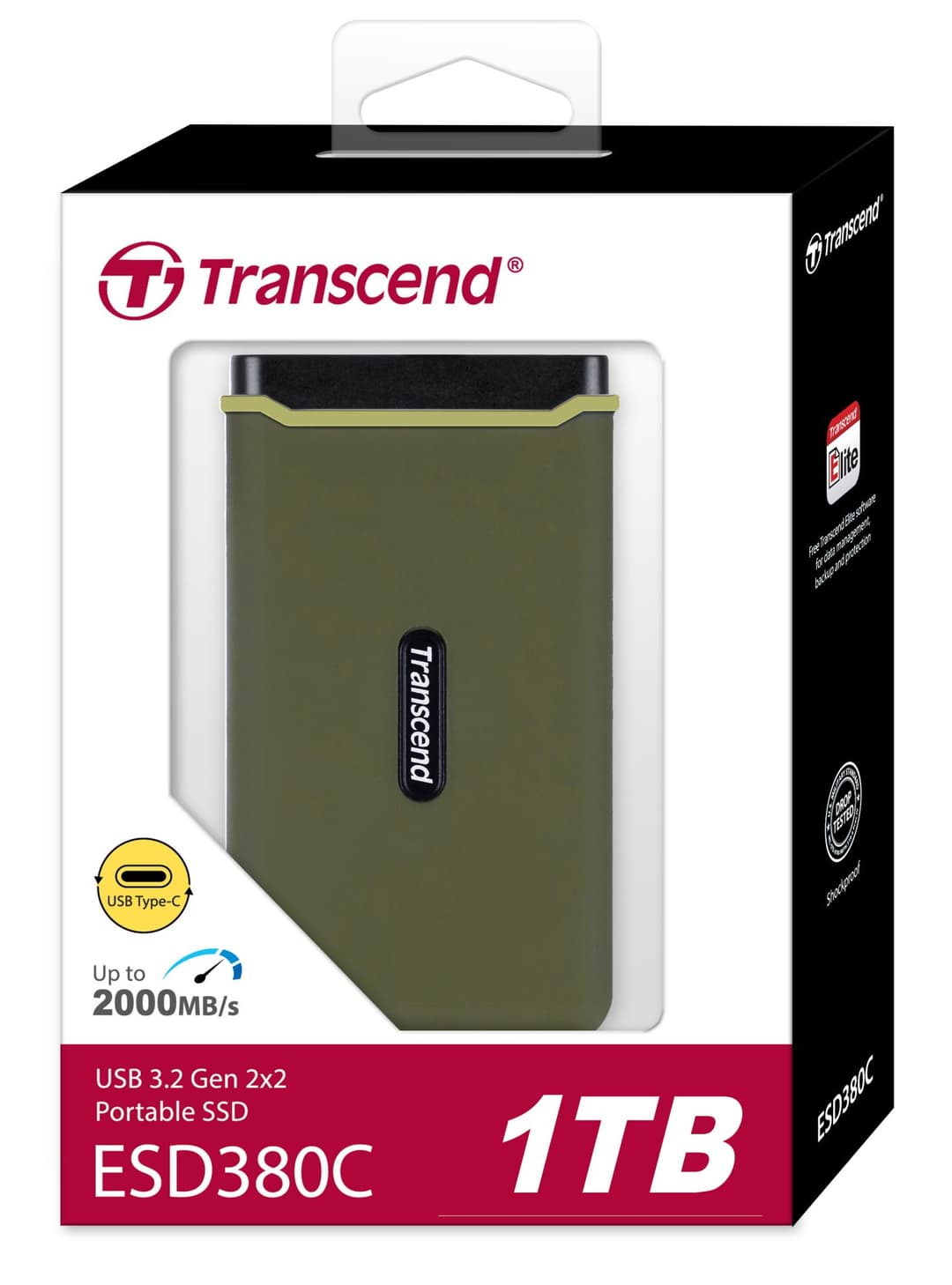 Transcend ESD380C Rugged Portable SSD USB 3.2 Gen 2x2 Type-C Military Green - 1TB - Image 3