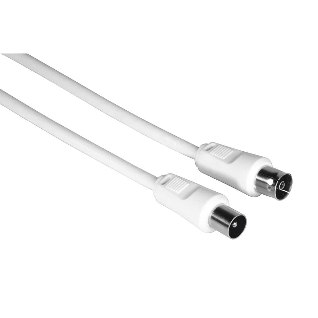 Hama Antenna Cable, Coax Plug - Coax Socket, 75 dB, 1.5 m, White (00205028) - Image 1