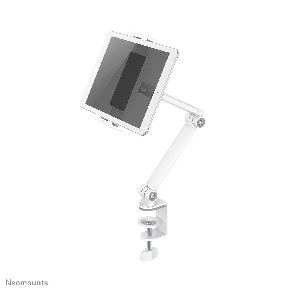 Neomounts DS15-545WH1 Tablet Holder Desk Clamp, 4.7-12.9", Universal, Full Motion, White - Image 1