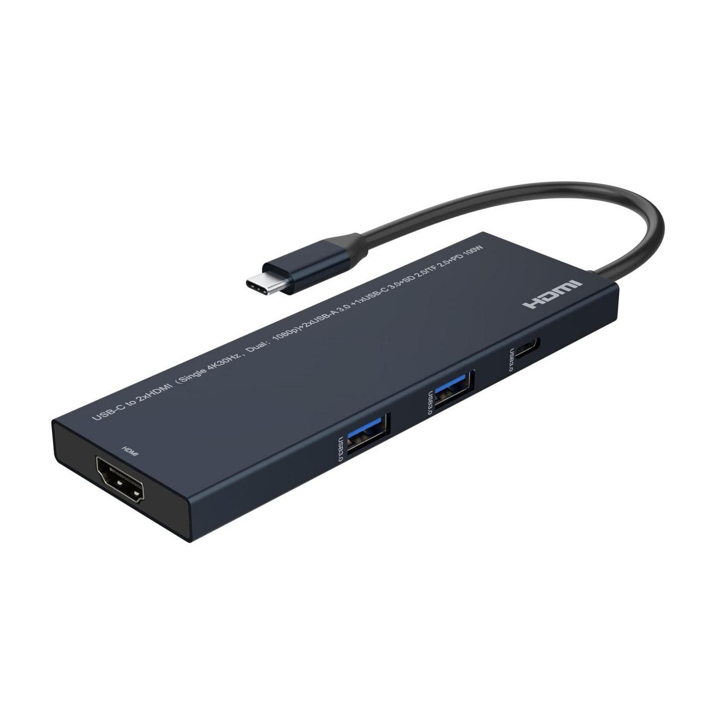 MicroConnect Premium USB-C to HDMI Mini Dock, Dual 1080p (MST), 2x USB-A, 2x USB-C, 100W PD