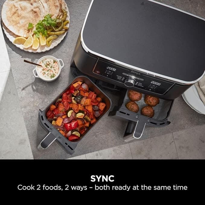 Ninja Foodi MAX Dual Zone AF400UK 9.5L 2-Drawer Air Fryer 2470W Black - Image 5