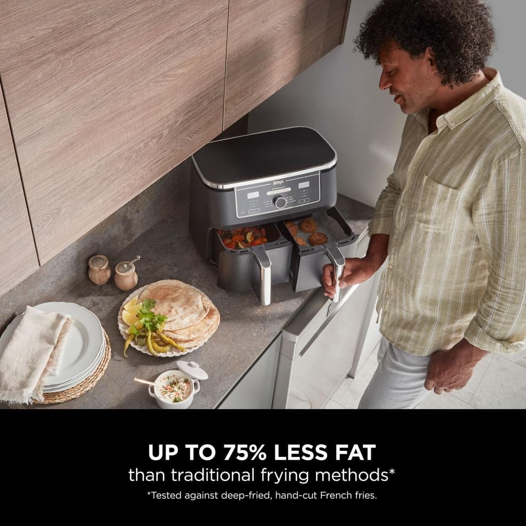 Ninja Foodi MAX Dual Zone AF400UK 9.5L 2-Drawer Air Fryer 2470W Black - Image 6