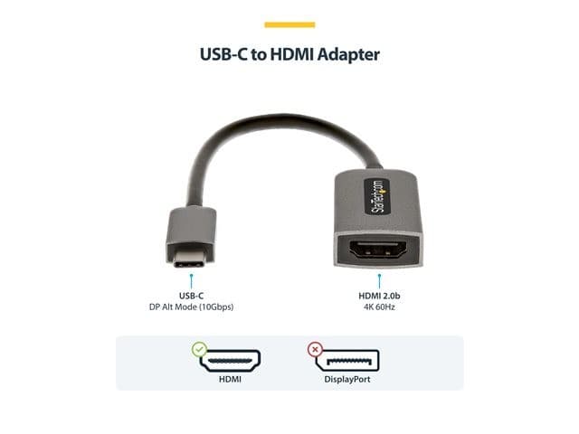 StarTech USBC-HDMI-CDP2HD4K60 USB-C to HDMI Adapter 4K 60Hz HDR10 13cm Space Grey - Image 9