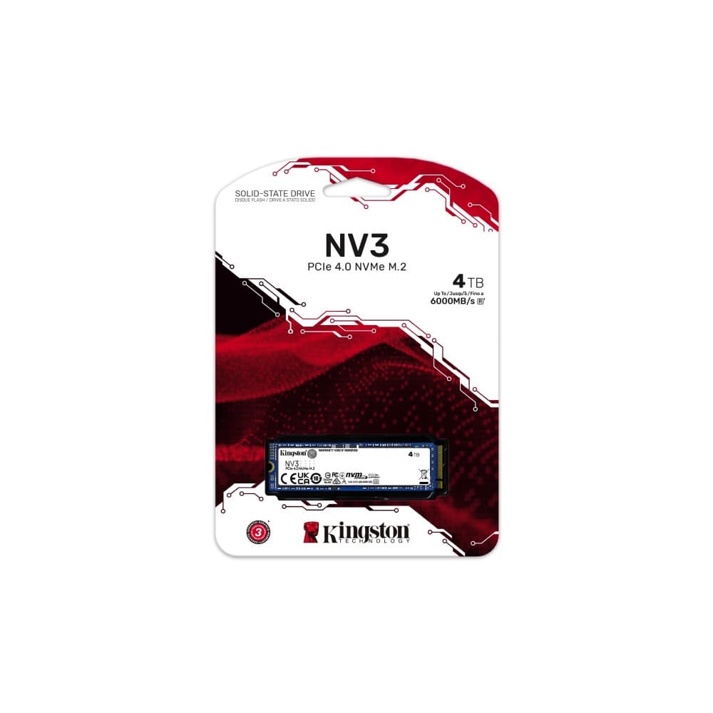 Kingston NV3 4TB M.2 2280 NVMe PCIe 4.0 SSD - 6,000MB/s Read, 5,000MB/s Write (SNV3S/4000G) - Image 3
