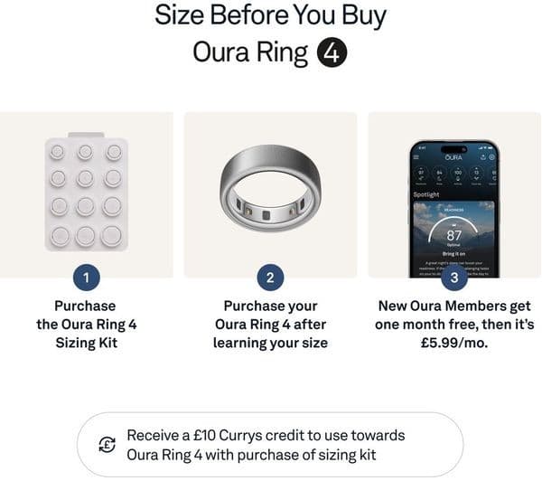 Oura Ring 4 Smart Ring - Brushed Silver, Size 11 - Image 3
