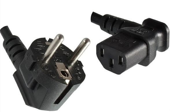 MicroConnect Power Cord Schuko (CEE 7/7) Angled to IEC C13 Angled, 1.8m, Black (PE010518L)