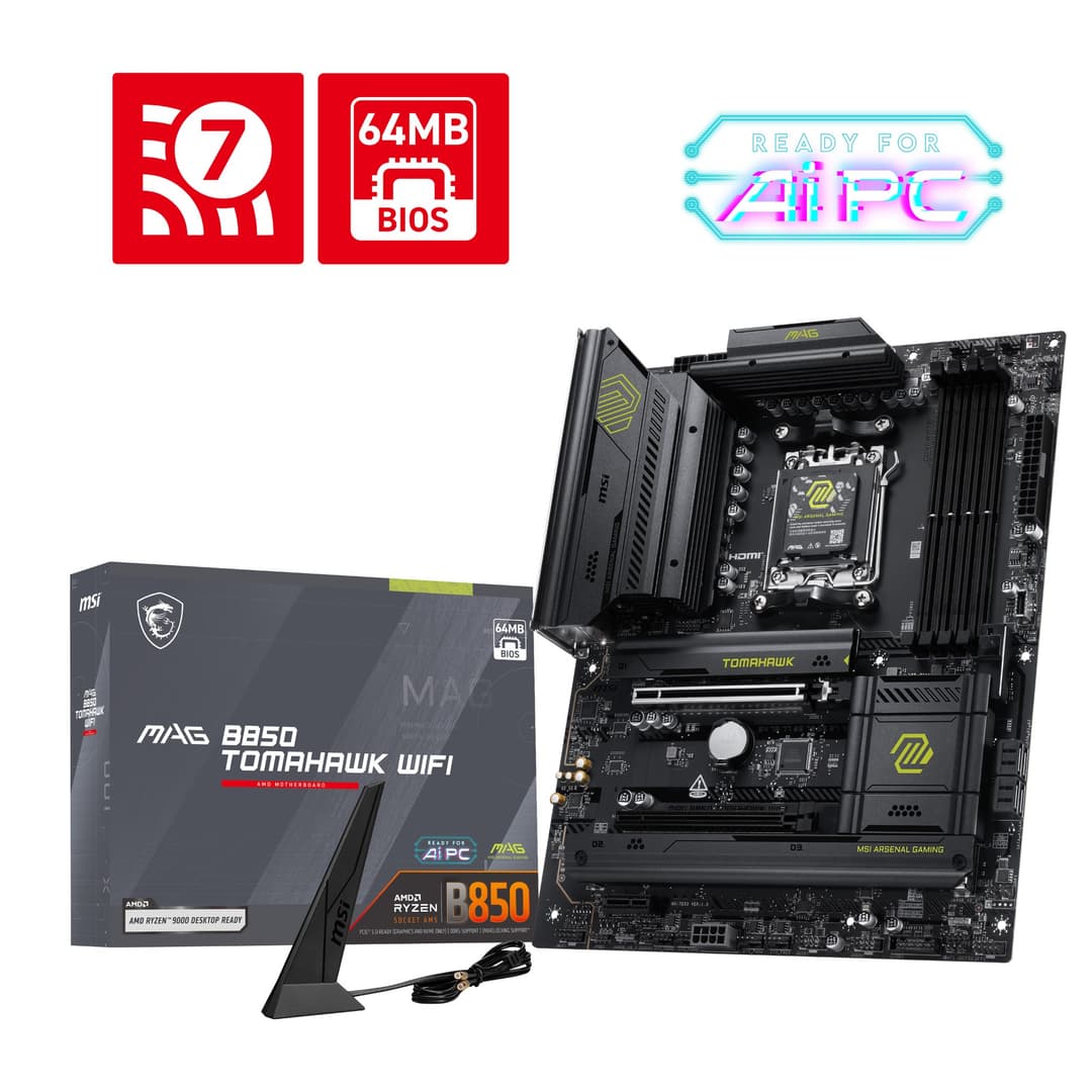 MSI MAG B850 TOMAHAWK WIFI AMD B850 Socket AM5 ATX Motherboard - Image 7