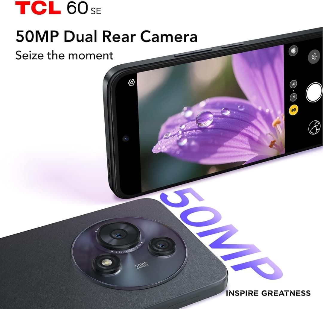 TCL 60 SE 4G 512GB 8GB RAM Dual SIM Smartphone - Obsidian Black - Image 4