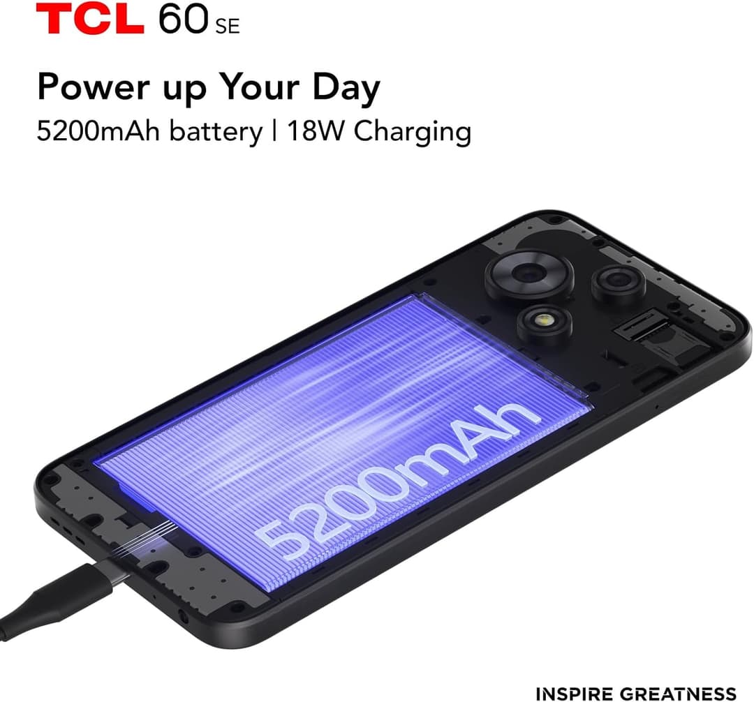 TCL 60 SE 4G 512GB 8GB RAM Dual SIM Smartphone - Obsidian Black - Image 6