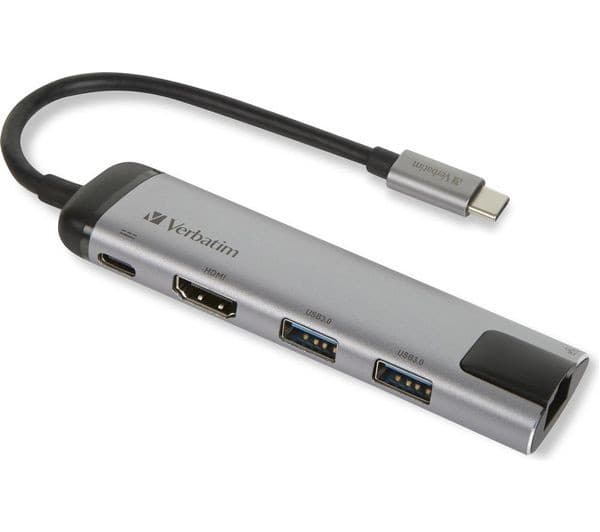 Verbatim 49141 5-Port USB Type-C Hub Grey - Image 1