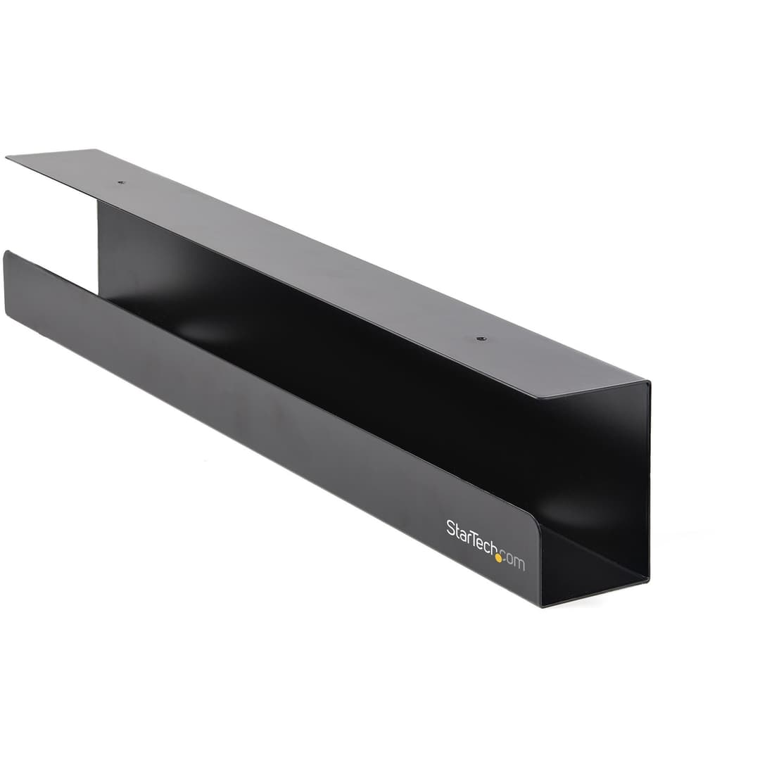 StarTech.com Under Desk Cable Management Tray - Office/Standing Desk Cable Tray Organizer - Desk/Table Mount Holder for Cords/Wire/Power Strip - Computer Cable Manager - 23-1/2"L x 4-1/2"D - Image 1