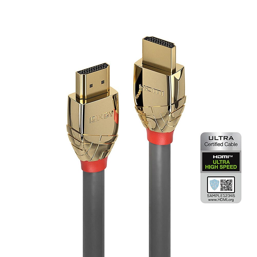 Lindy 5m Ultra High Speed HDMI Cable, Gold Line - Image 1