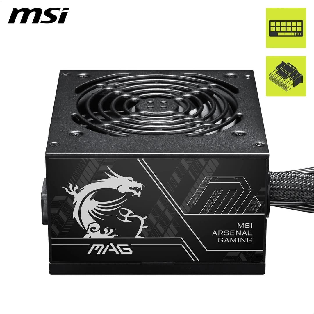MSI MAG A650BN PCIE5 II 650W 80 PLUS Bronze ATX 3.1 Power Supply - Image 4