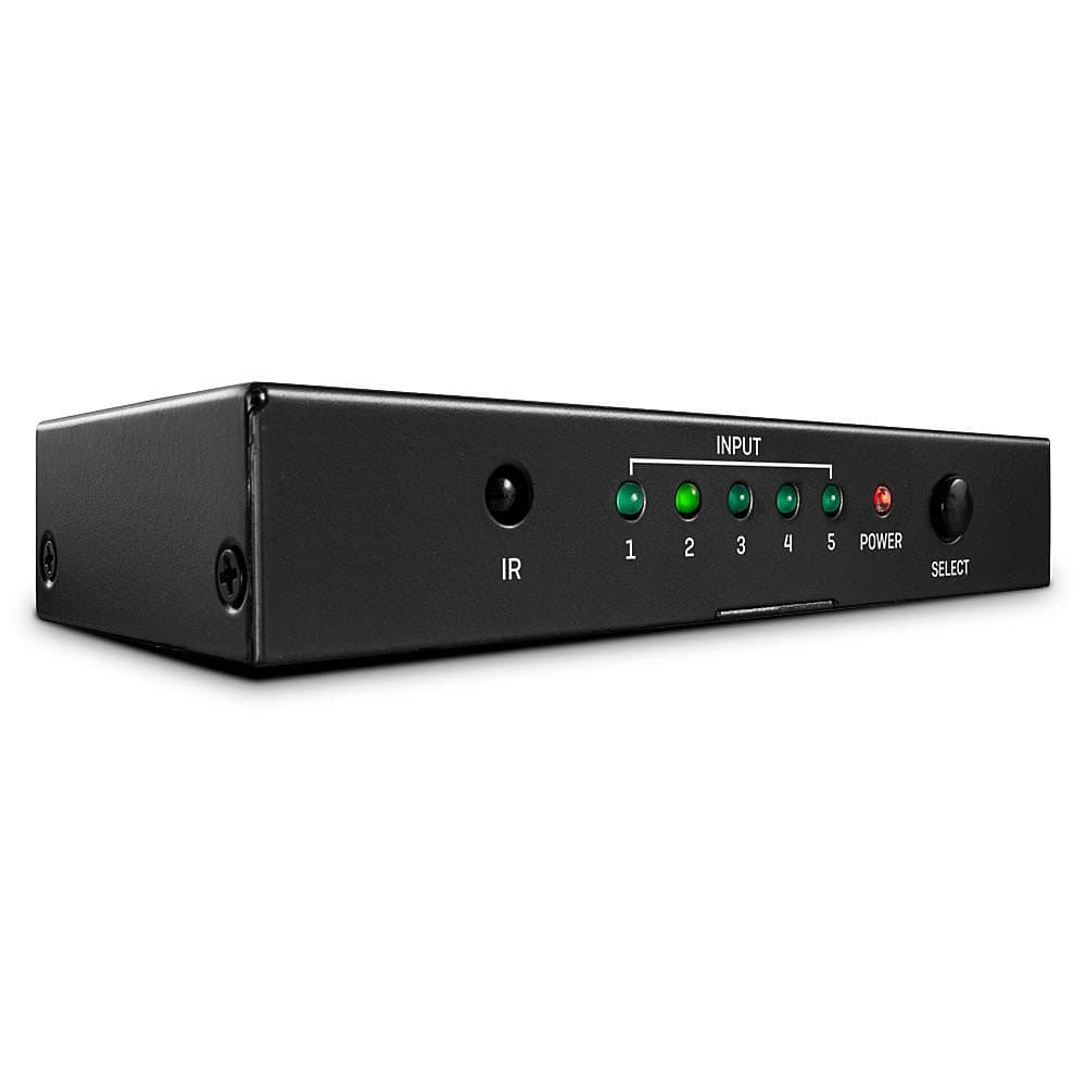 Lindy 38233 5 Port HDMI 18G Switch, 4K 60Hz HDR, 5 In 1 Out, IR Remote & Power Supply Included