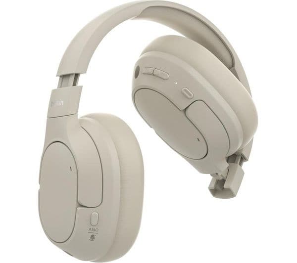 Belkin SoundForm Isolate Wireless Bluetooth Noise-Cancelling Over-Ear Headphones - Sand - Image 5